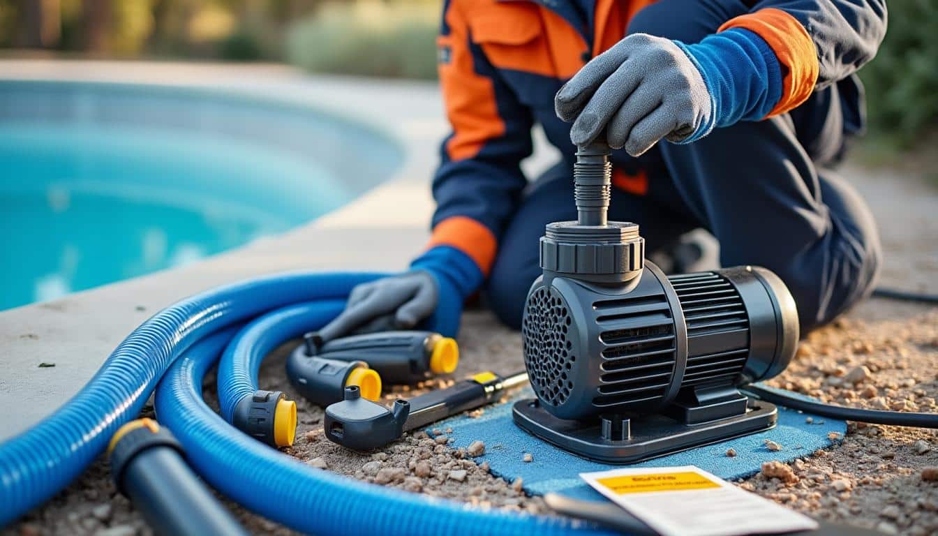 Illustration: Les prérequis avant le branchement de la pompe de piscine : sécurité, emplacement et accessoires