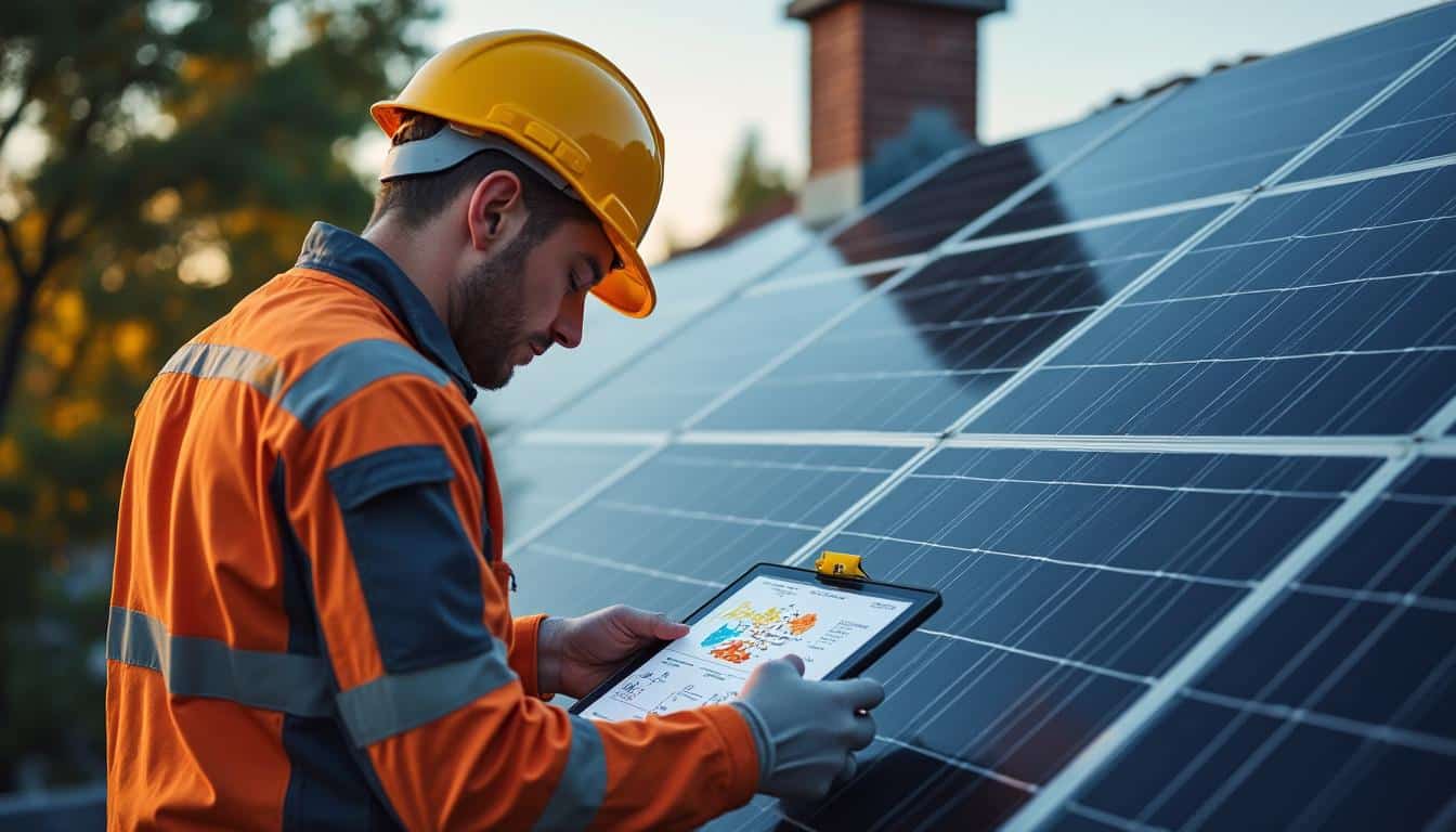 Illustration: Les différentes formes d’énergie dans la chaîne énergétique du panneau photovoltaïque