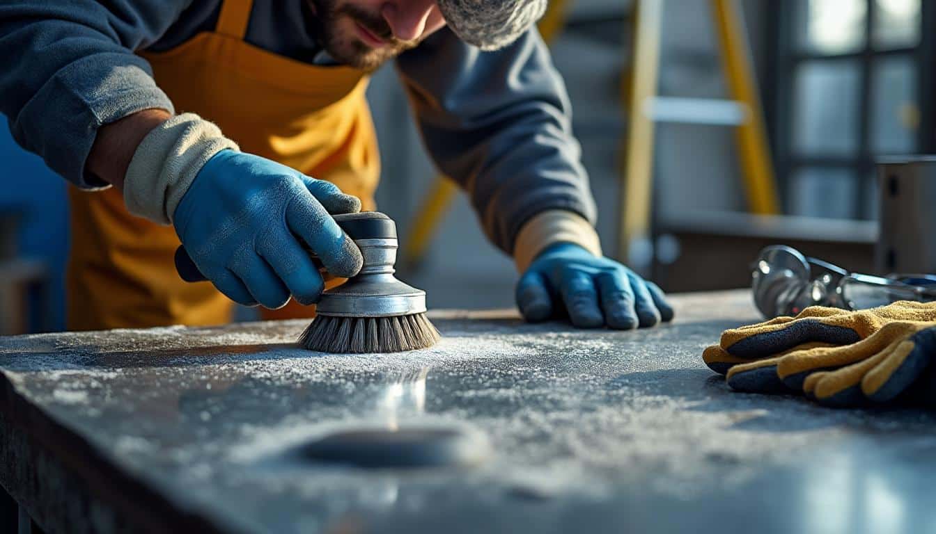 Illustration: Préparer la gouttière en zinc avant de souder : nettoyage, décapage et sécurité