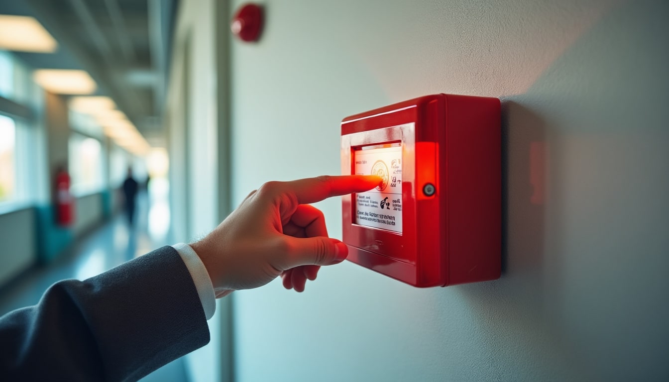 Illustration: Fonctionnement du bouton d’alarme incendie