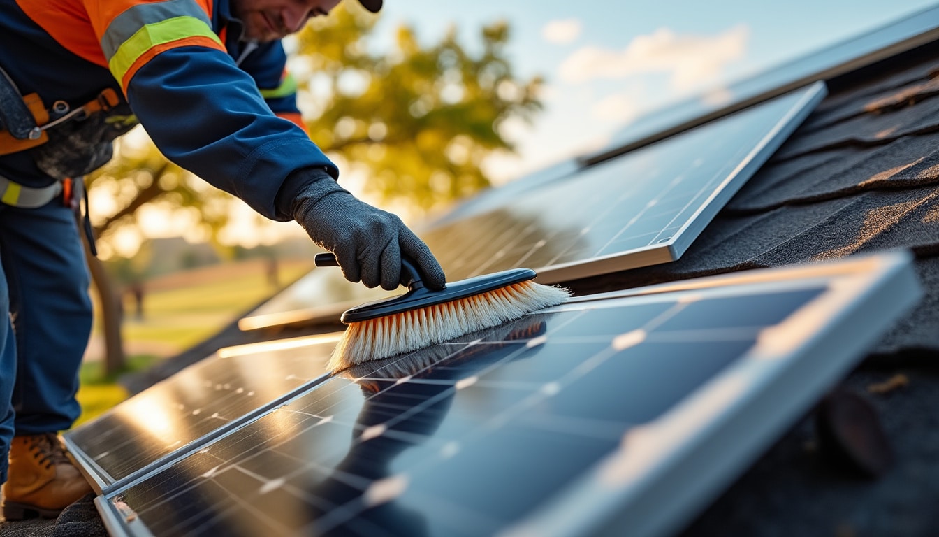 Illustration: Définition et importance du nettoyage de panneau photovoltaïque