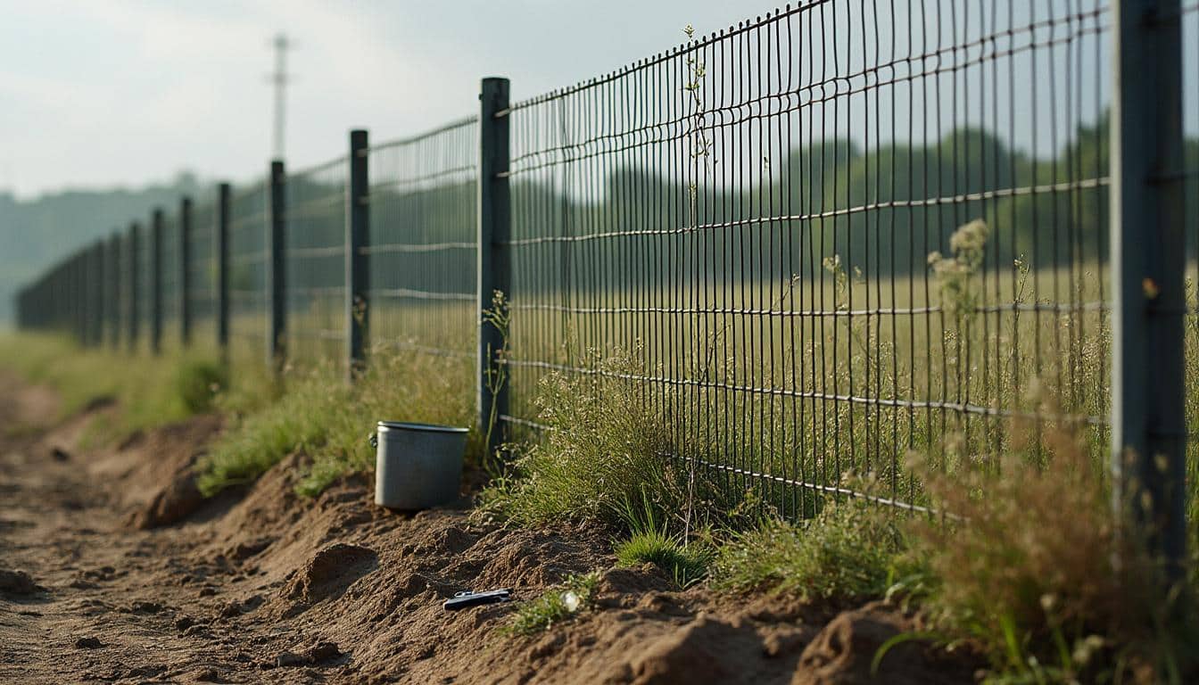 Clôture en grillage : affaissement du terrain, solutions efficaces