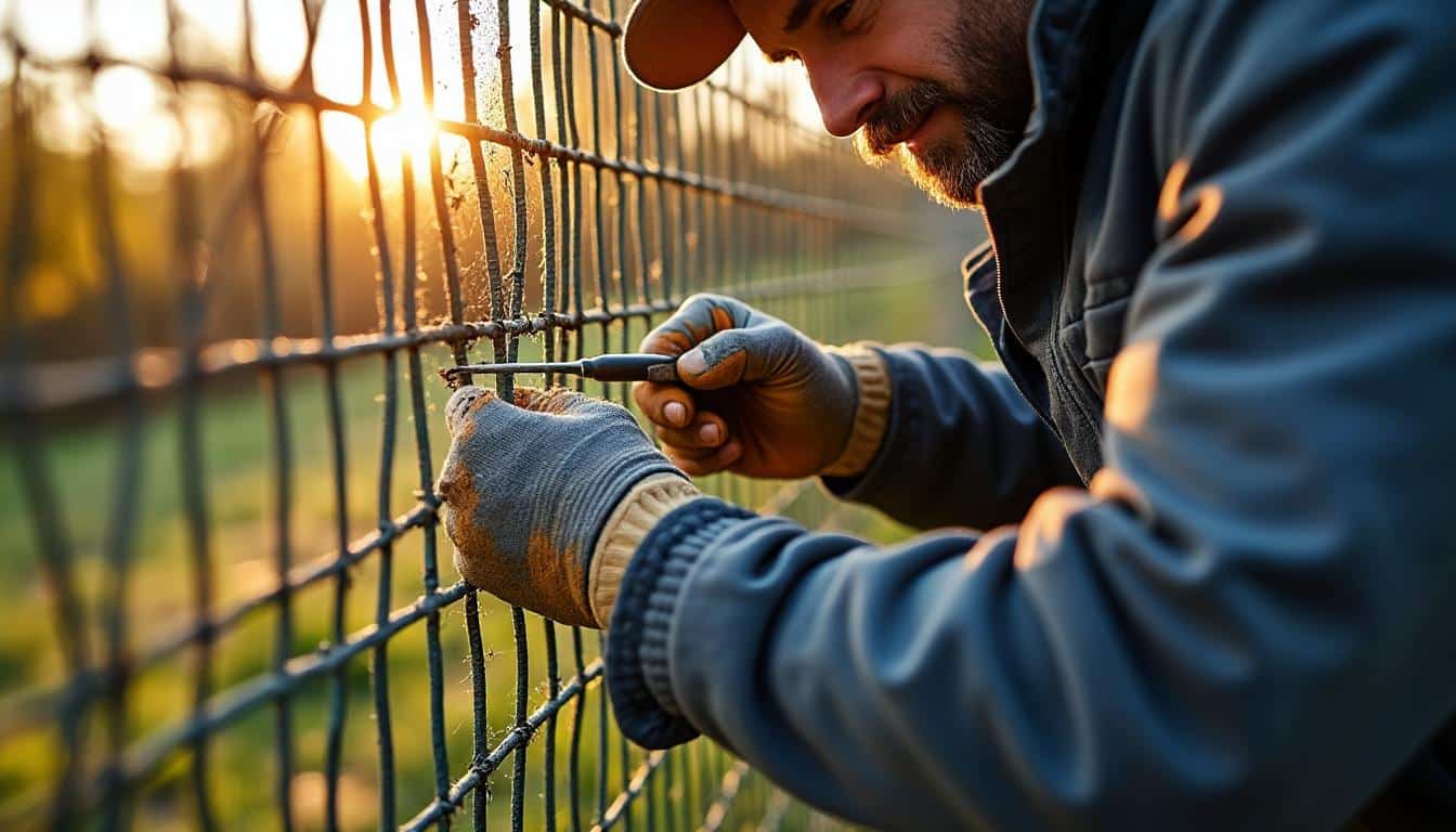 Illustration: Comprendre la réparation d’une brèche dans une clôture en grillage après le passage d’un animal