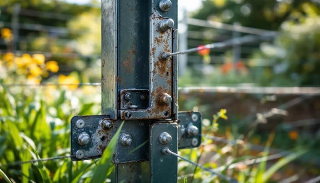 Clôture grillage : jonction en angle technique pour solidité