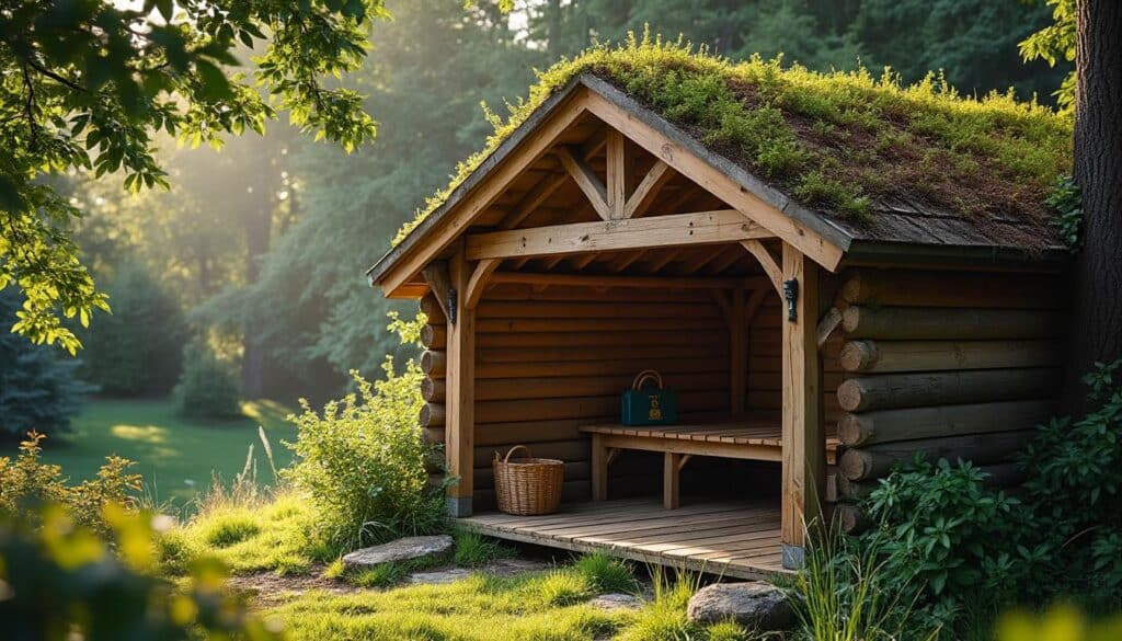 Abri jardin : toiture à pente et étanchéité optimales