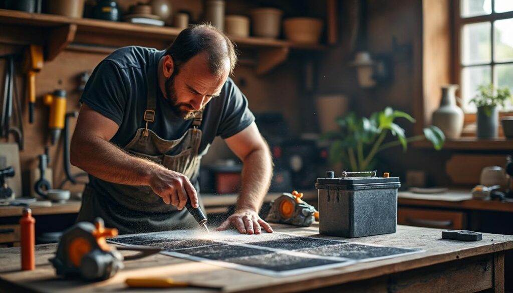 L’entretien des batteries solaires dans un atelier de bricolage