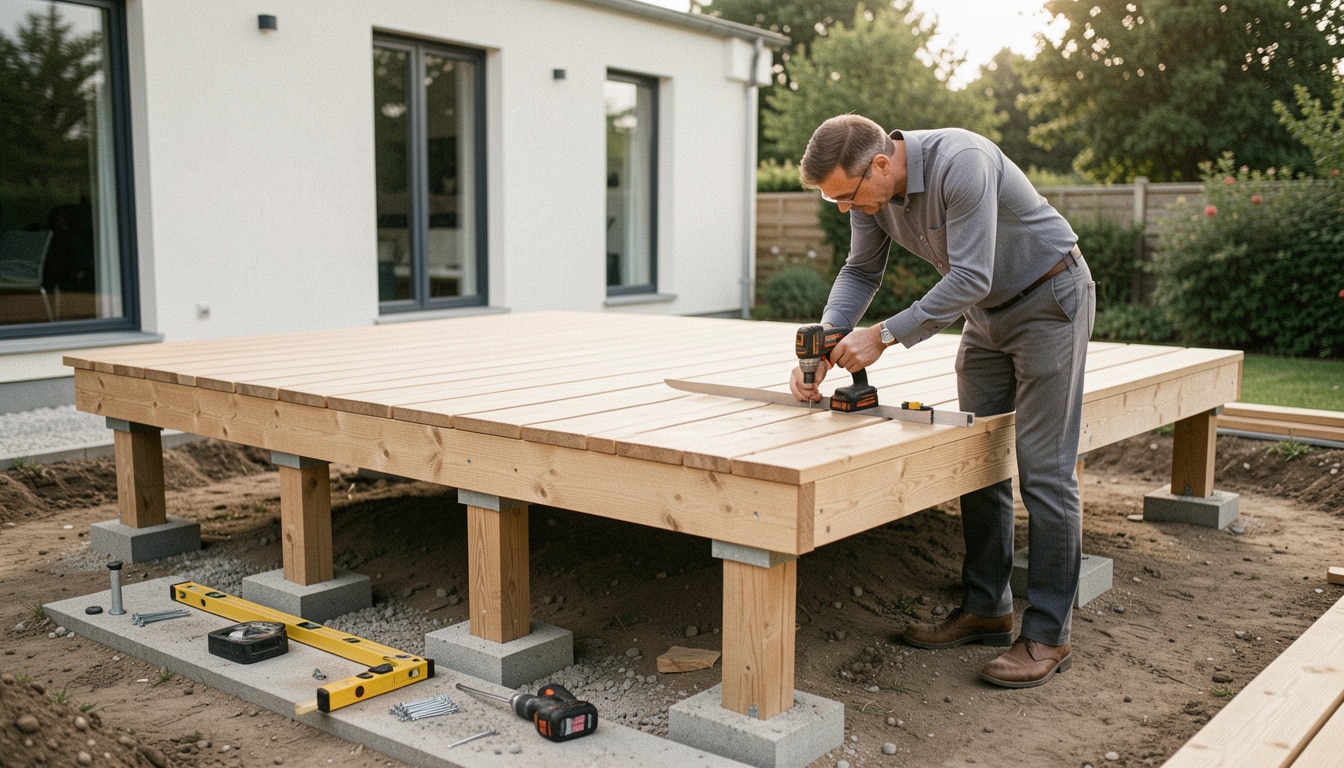 Construire une terrasse sur pilotis étape par étape