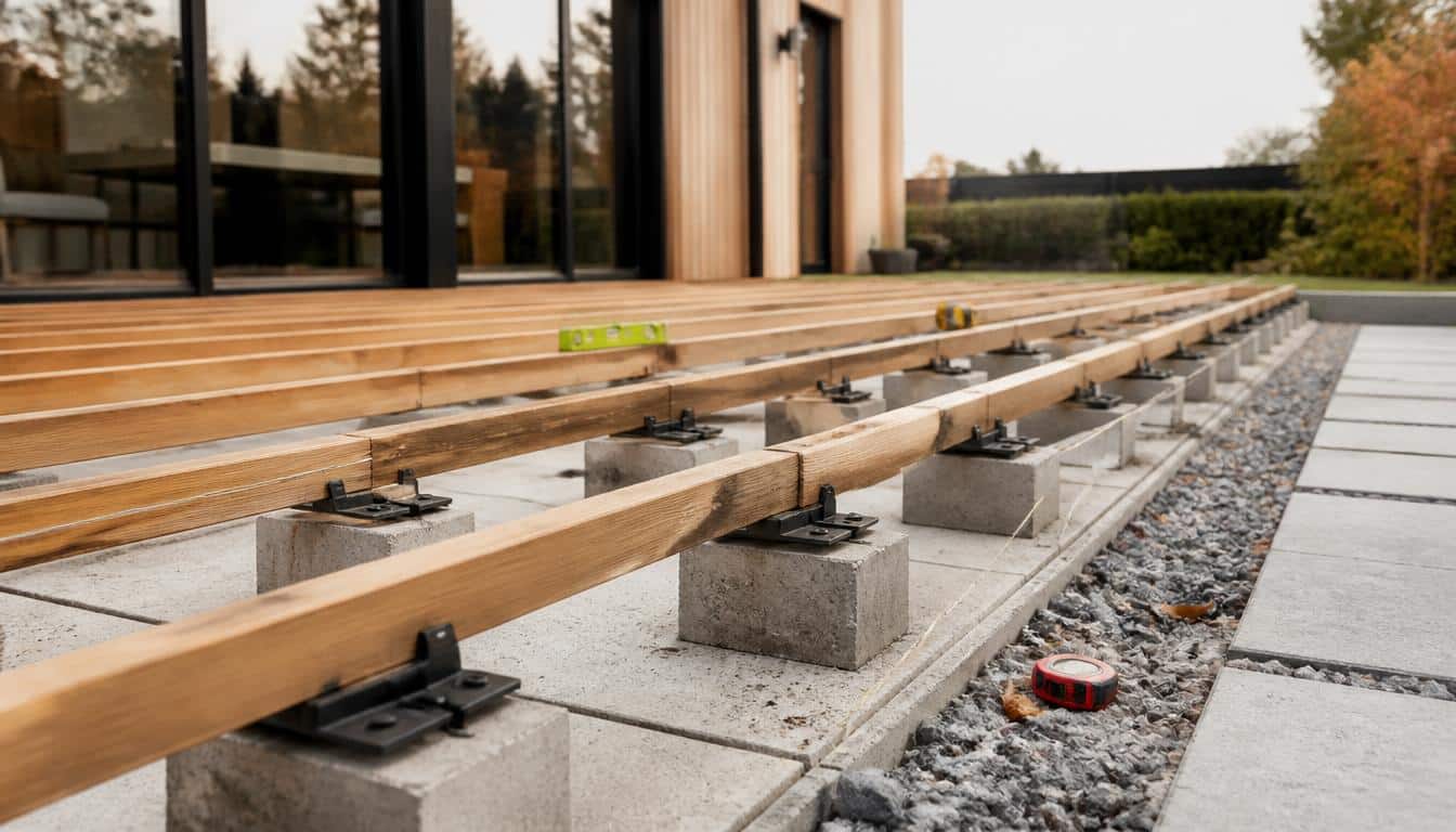 Espacement des plots béton pour terrasse en bois